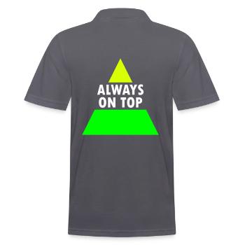 Always on top (geteiltes Dreieck) - Männer Poloshirt - Anthrazit - Hinten - Nico (186cm)