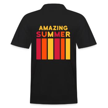 Amazing Summer (Balken) - Männer Poloshirt - Schwarz - Hinten - Kai (181cm)
