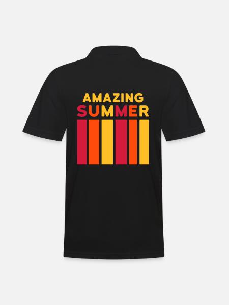 Amazing Summer (Balken) - Männer Poloshirt - Schwarz