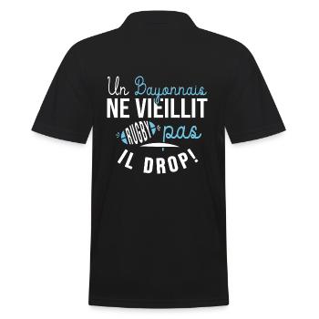 Ruby bayonne anniversaire supporter bayonnais - Polo Homme - noir - Dos - Kai (181cm)