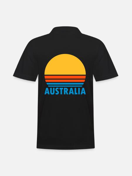 Australia (split sun) - Men's Polo Shirt - black
