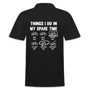 Things i do in my spare time with bicycle - Men's Polo Shirt - black - Back - Kai (181cm)