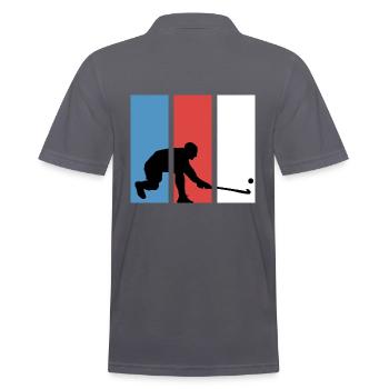 Hockey sur gazon Joueur de hockey rétro Pénalité - Polo Homme - charbon - Dos - Nico (186cm)