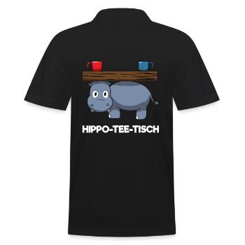 Hippo-Tee-Tisch Hippoteetisch Hypothetisch Hippo - Männer Poloshirt - Schwarz - Hinten - Kai (181cm)