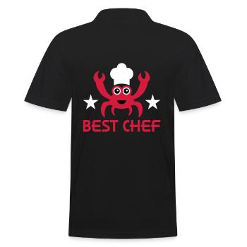 Meilleur chef (crabe, chapeau de chef, étoiles) - Polo Homme - noir - Dos - Kai (181cm)