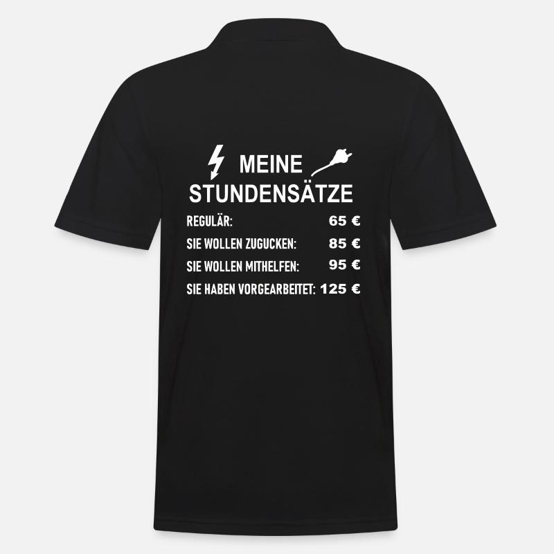 Stundensätze Elektriker - Männer Poloshirt - Schwarz