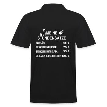 Stundensätze Maler und Verputzer - Männer Poloshirt - Schwarz - Hinten - Kai (181cm)