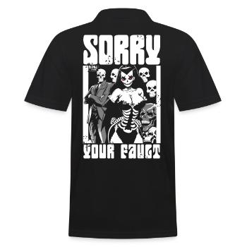 Entschuldigung, Dein Fehler - Männer Poloshirt - Schwarz - Hinten - Kai (181cm)