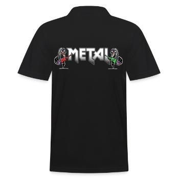Metal Music Snails - Men's Polo Shirt - black - Back - Kai (181cm)