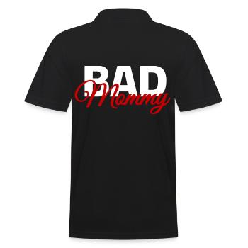 Bad Mommy - Bad Mom - Men's Polo Shirt - black - Back - Kai (181cm)