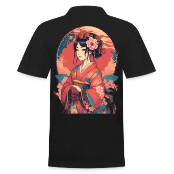 Jeune fille japonaise - Polo Homme - noir - Dos - Kai (181cm)