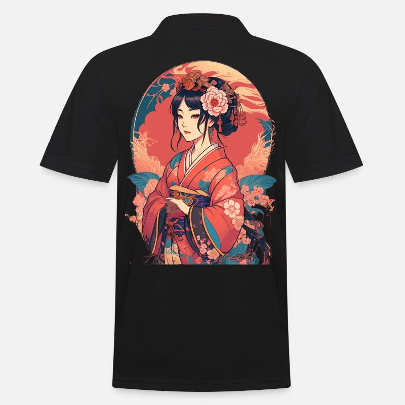 junges japanisches Mädchen - Männer Poloshirt - Schwarz