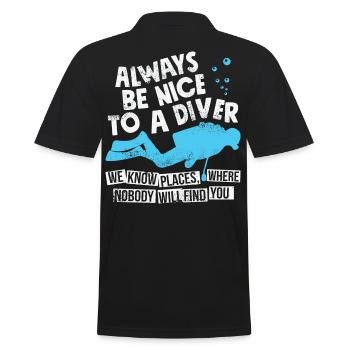Funny Scuba Diving For Divers - Funny Diving - Men's Polo Shirt - black - Back - Kai (181cm)
