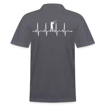 Jagd Herzschlag Jäger T-Shirt - Männer Poloshirt - Anthrazit - Hinten - Nico (186cm)