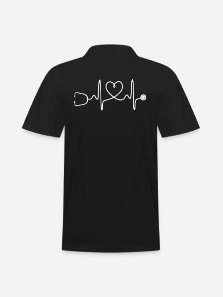Heartbeat stethoscope - Men's Polo Shirt - black
