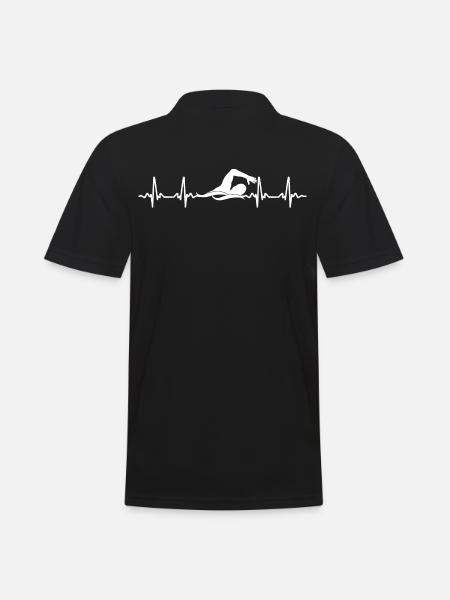 Battement de coeur de natation - Polo Homme - noir