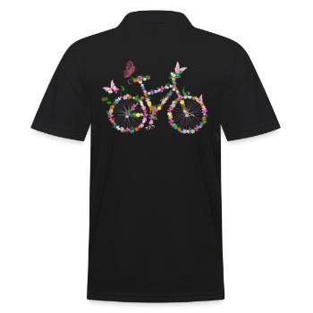 Vélo avec fleurs - Polo Homme - noir - Dos - Kai (181cm)
