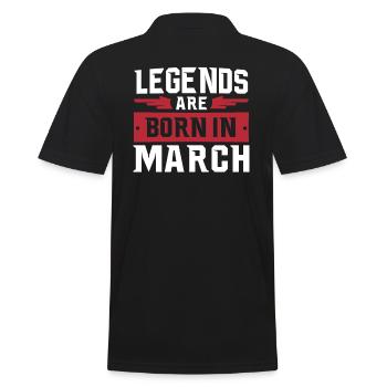 legends are born in march - Men's Polo Shirt - black - Back - Kai (181cm)