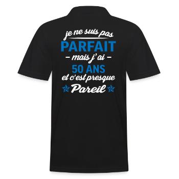 50 ans cadeau d'anniversaire pour papa - Polo Homme - noir - Dos - Kai (181cm)