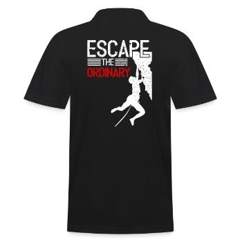 Kletterer Kletter T-Shirt - Männer Poloshirt - Schwarz - Hinten - Kai (181cm)