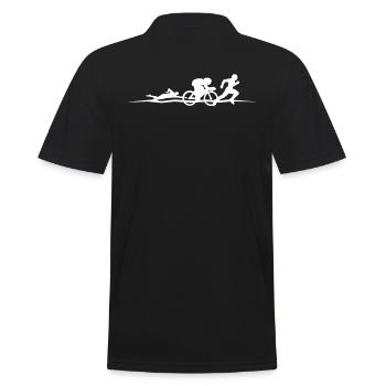 Triathlon T shirt triathlète - Männer Poloshirt - Schwarz - Hinten - Kai (181cm)