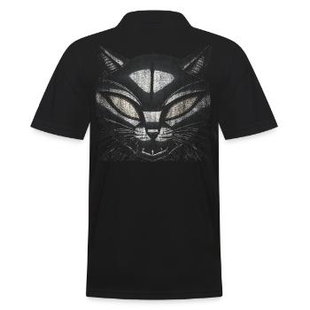 EvilCat Robot - Men's Polo Shirt - black - Back - Kai (181cm)