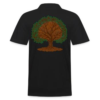 Yggdrasil tree of life baum des lebens - Männer Poloshirt - Schwarz - Hinten - Kai (181cm)