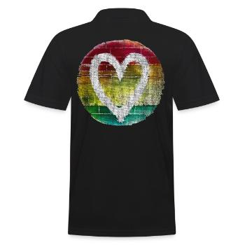 Coeur couleur couleur artiste - Polo Homme - noir - Dos - Kai (181cm)