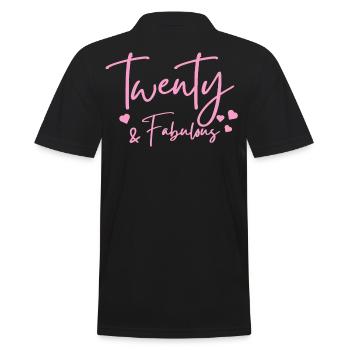 twenty fabulous - Men's Polo Shirt - black - Back - Kai (181cm)
