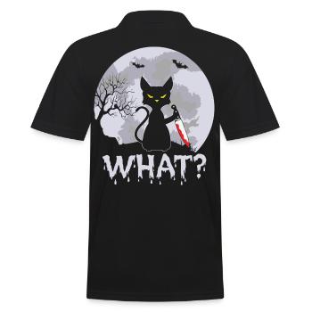 Drôle méchant couteau de chat what humour noir - Polo Homme - noir - Dos - Kai (181cm)