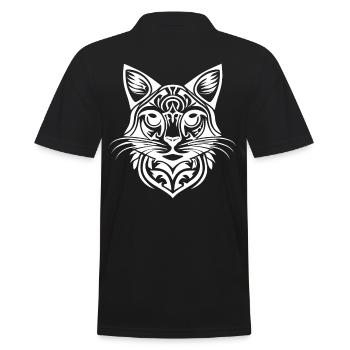 Chat tribal - Polo Homme - noir - Dos - Kai (181cm)