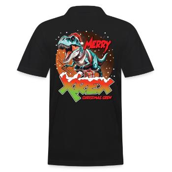 Noël T-REX joyeux XREX cadeau équipage - Polo Homme - noir - Dos - Kai (181cm)