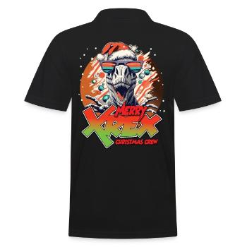 Noël T-REX joyeux XREX cadeau équipage - Polo Homme - noir - Dos - Kai (181cm)