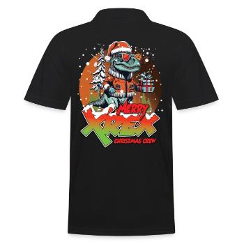 Noël T-REX joyeux XREX cadeau équipage - Polo Homme - noir - Dos - Kai (181cm)