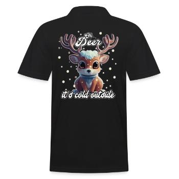 Cerf mignon mignon dans le cadeau d’hiver - Polo Homme - noir - Dos - Kai (181cm)