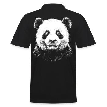 Panda Portrait Pandabär Bär Tier Tiere - Männer Poloshirt - Schwarz - Hinten - Kai (181cm)
