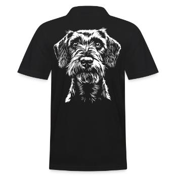 Wire-haired Dachshund Portrait Dog Dog Dachshund - Men's Polo Shirt - black - Back - Kai (181cm)