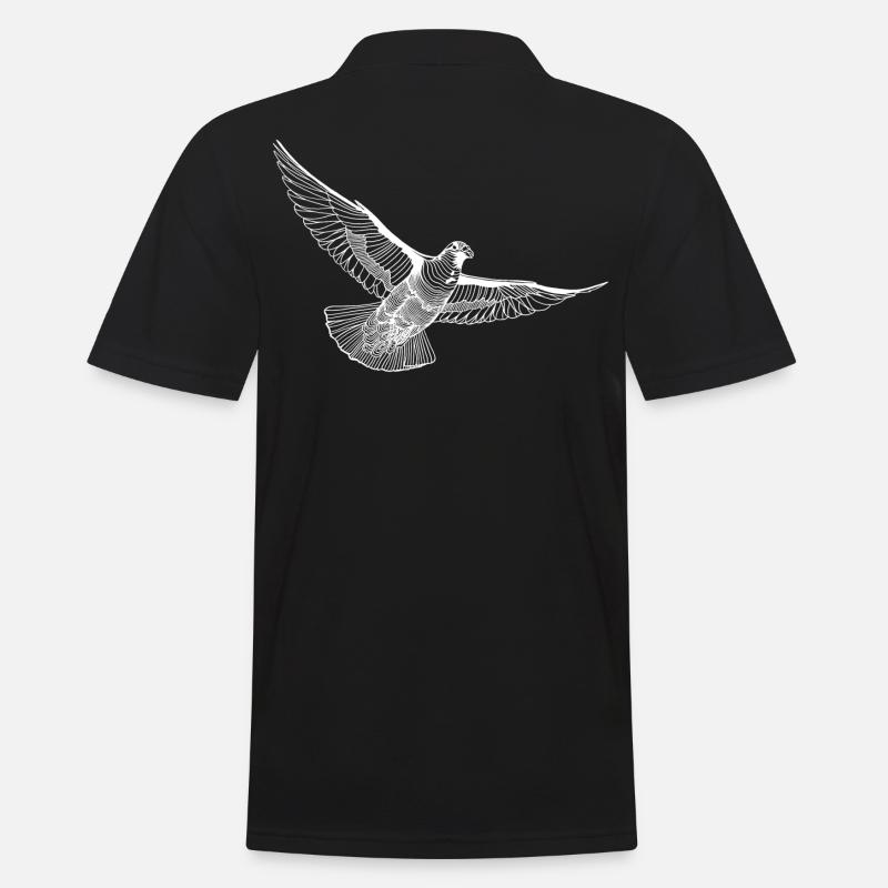 Fliegende Taube Illustration Line Art - Männer Poloshirt - Schwarz