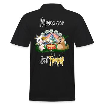 Vache et marmotte, j'peux pas j'ai fondue - Polo Homme - noir - Dos - Kai (181cm)