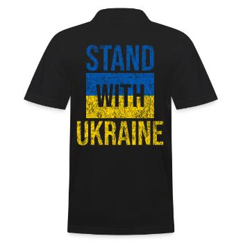 Stand avec ukraine grunge - Polo Homme - noir - Dos - Kai (181cm)