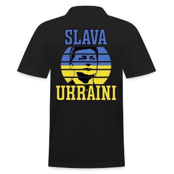 Slava Ukraini Zelensky Coucher de soleil - Polo Homme - noir - Dos - Kai (181cm)