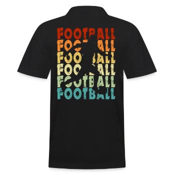 Fußballspieler Geschenk Vintage Fußball Fan - Männer Poloshirt - Schwarz - Hinten - Kai (181cm)