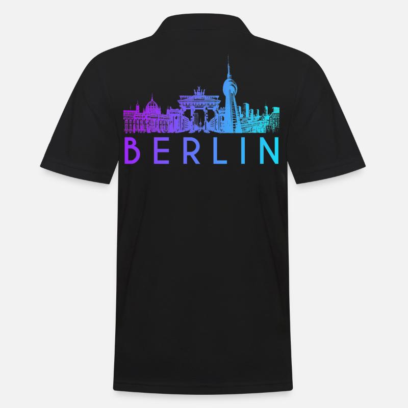 Berlin Skyline - Männer Poloshirt - Schwarz