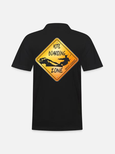 KITEBOARDING ZONE WEST COAST - Men's Polo Shirt - black