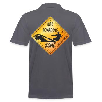 KITEBOARDING ZONE WEST COAST - Männer Poloshirt - Anthrazit - Hinten - Nico (186cm)