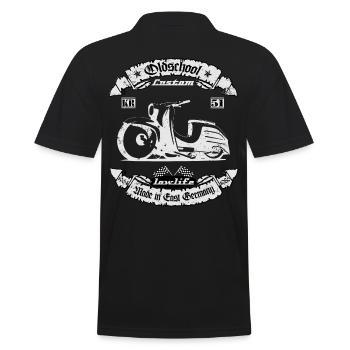 Ostmoped KR51 Oldschool Tuning Custom Low DDR - Männer Poloshirt - Schwarz - Hinten - Kai (181cm)