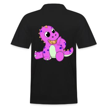Dino Dinosaurier Fantasy Kinder Baby Kleinkind - Männer Poloshirt - Schwarz - Hinten - Kai (181cm)