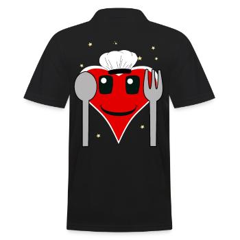 Coeur Amour Chef Cuisine Restaurant Local Gourmet - Polo Homme - noir - Dos - Kai (181cm)