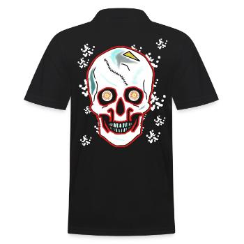 Crâne de mort Horreur Fantaisie Halloween crâne - Polo Homme - noir - Dos - Kai (181cm)
