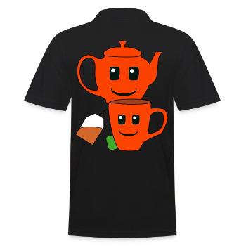 Tea Bag, Teapot, Tea, Enjoyment, Beverage, Cup - Men's Polo Shirt - black - Back - Kai (181cm)